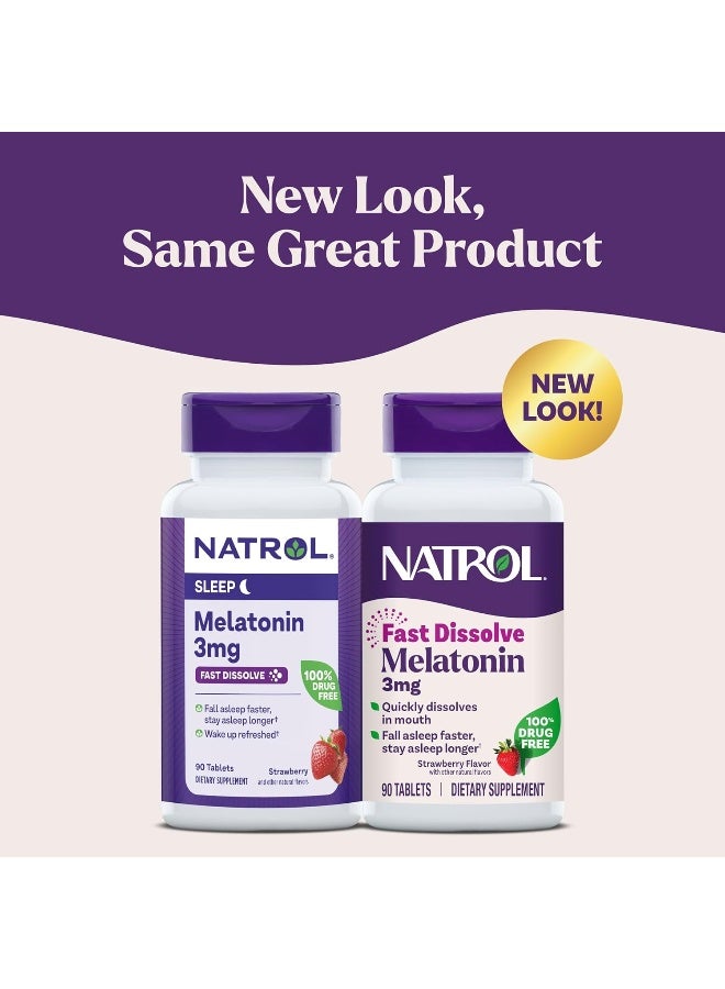 Natrol Sleep Melatonin, Fast Dissolve 3 mg, 90 Tablets Packaging May Vary - Image 3